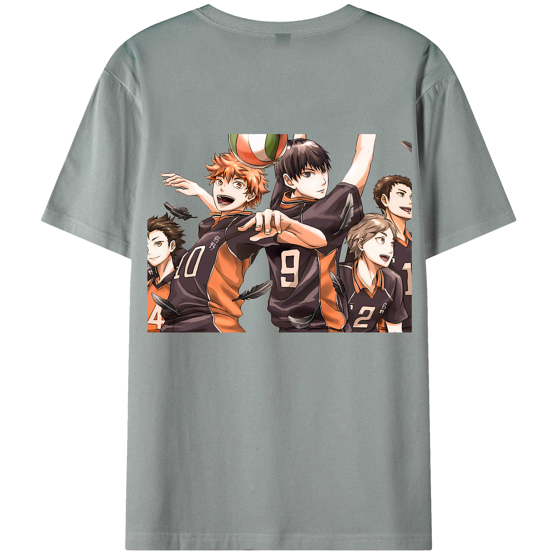 （画像用） ハイキュー!! Haikyu!! 綿100％ メンズ半袖Tシャツ（バックプリント） 通気性